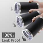 20 oz Tumblers Bulk Stainless Steel Tumbler with Lid Double Wall Vacuum Insulated Coffee Mug 20oz Powder Coated Cup for Hot and Cold Drinks, Black, 6 pack - Image 6