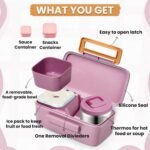 PIQUEBAR Bento Lunch Box for Kids with Thermo Ice Pack Lunch Food Container Insulated Bag, 18oz Plastic Sport Water Bottle for Kid Girls Boys - Image 3