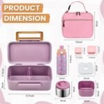 PIQUEBAR Bento Lunch Box for Kids with Thermo Ice Pack Lunch Food Container Insulated Bag, 18oz Plastic Sport Water Bottle for Kid Girls Boys - Image 4