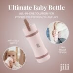 Jili All-in-One Baby Bottle, Insulated Stainless Steel Bottle with Formula Container, Anti-Colic Nipple, and Leak-Proof Lid, Baby Essentials for Travel, BPA and Phthalates-Free, Rose, 8 oz. - Image 3