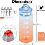 64oz Sports Water Bottle with Fruit Infuser, 2 in 1 Straw and Chug Motivational Water Bottle with Time Marker, Half Gallon Large Water Jug with Handle for Travel Fitness Gym Outdoor (Blue) - Image 4