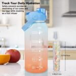 64oz Sports Water Bottle with Fruit Infuser, 2 in 1 Straw and Chug Motivational Water Bottle with Time Marker, Half Gallon Large Water Jug with Handle for Travel Fitness Gym Outdoor (Blue) - Image 7