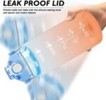 64oz Sports Water Bottle with Fruit Infuser, 2 in 1 Straw and Chug Motivational Water Bottle with Time Marker, Half Gallon Large Water Jug with Handle for Travel Fitness Gym Outdoor (Blue) - Image 8