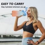 64oz Sports Water Bottle with Fruit Infuser, 2 in 1 Straw and Chug Motivational Water Bottle with Time Marker, Half Gallon Large Water Jug with Handle for Travel Fitness Gym Outdoor (Blue) - Image 9