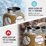 32oz Baseball Water Bottle Insulated Vacuum Stainless Steel Tumbler Travel Mugs With Straw for Sport Game,Baseball Accessories - Image 5