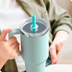 Press-In Tumbler Lid for Hydro Flask 32 40oz Travel Tumblers, Replacement Tumbler Lid with Straw for Hydro Flask 32oz 40oz All Around Tumblers(Teal) - Image 7