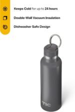 RTIC 20oz Journey Water Bottle Ceramic Lined Metal Stainless Steel Vacuum Insulated, BPA Free, Reusable, for Water, Hot and Cold Drinks, Travel, Sports, Camping, Graphite - Image 3