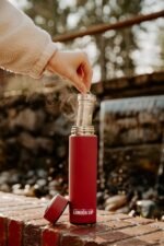 London Sip Multi-Purpose Travel Mug and Tumbler Fruit Infused Flask Hot and Cold Double Wall Stainless Steel Thermos with Extra-Long Infuser, Sacred Red - Image 5