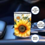 Sunflower Tumbler 20oz - Floral Stainless Steel Insulated Cup with Lid & Straw | Holiday Gifts for Women, Her, Mom, Teacher | Double Wall Vacuum for Coffee| Christmas, Birthday, Office, Travel - Image 6