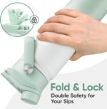 24 oz Insulated Water Bottle, 2-in-1 Lid, Straw & Spout with Protected, Leak Proof, Keep Cold 24H, Cup Holder Fit, Stainless Steel, Metal, Reusable, for Travel, Gym and School, 2 Lids, Iced Mint - Image 9