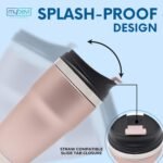 Retro Wave Insulated Tumbler – Triple-Layer Vacuum Stainless Steel Coffee & Tea Travel Cup, Spill-Resistant Lid - 12 oz, Rose Gold - Image 4