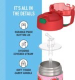 THERMOS FUNTAINER Water Bottle with Straw - 12 Ounce - Kids Stainless Steel Vacuum Insulated Water Bottle with Lid, Strawberry Smiles - Image 5