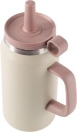 50oz Water Bottle, Leak Proof Tumbler with Lid and Straw, Cover Cap, Stainlees Steel Travel Mug for Hot/Iced Water, Tea or Coffee, BPA-Free, Gifts for Women & Men, Khaki - Image 3
