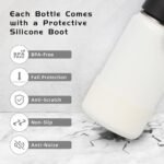 Volhoply 14oz KIds Stainless Steel Insulated Leakproof Water Bottle with Straw Lid and Silicone Boot,BPA-Free Easy Use for Boys&Girls,Double Wall Vacuum Bottles(White,1) - Image 3