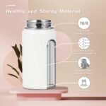 Volhoply 14oz KIds Stainless Steel Insulated Leakproof Water Bottle with Straw Lid and Silicone Boot,BPA-Free Easy Use for Boys&Girls,Double Wall Vacuum Bottles(White,1) - Image 4