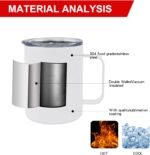 6 Pack 20 oz Sublimation Tumblers with handle Coffee Blanks, with Lid and Straw Cups Blank Bulk, Straight Skinny Insulated Cup Stainless Steel Water Bottle for Craft DIY… - Image 5