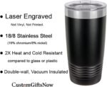 CustomGiftsNow Personalized Engraved Hockey Sticks Stainless Steel Double-Wall Insulated Tumbler 20-Ounce Travel Coffee Mug (Black) - Image 5