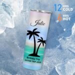 Personalized Vacation Tumbler, Custom Beach Tumbler for Women, Customized Family Vacation Trip Tumblers, Girls Trip Cups, 20 oz Insulated Tumblers with Lids and Straws, Bachelorette Trip Gifts - Image 3