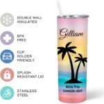 Personalized Vacation Tumbler, Custom Beach Tumbler for Women, Customized Family Vacation Trip Tumblers, Girls Trip Cups, 20 oz Insulated Tumblers with Lids and Straws, Bachelorette Trip Gifts - Image 4