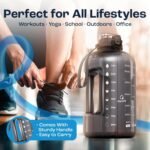 AQUAFIT 1 Gallon Water Bottle with Time Marker - Straw & Chug Lid - BPA Free Gym Water Bottle with Straw - Big Gallon Jug (Nebula, 128 oz - 2in1 Lid) - Image 6
