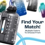 AQUAFIT 1 Gallon Water Bottle with Time Marker - Straw & Chug Lid - BPA Free Gym Water Bottle with Straw - Big Gallon Jug (Nebula, 128 oz - 2in1 Lid) - Image 9