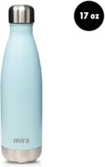 MIRA 17 oz Insulated Water Bottle - Stainless Steel Cola Shape Thermo - Double Wall Hot & Cold Flask (24Hr Cold/12Hr Hot) - Pearl Blue - Image 3