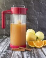 Glass Water Infusion Pitcher | BPA Free Fruit Infuser | Premium Borosilcate Glass for Hot and Cold Liquids | Infuse Iced Tea, Coffee, Water, Juice, Vodka, Tequila - Cestari Infuser, Red 44 ounces - Image 3