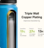 Kids Water Bottle with Spout Lid-12 oz Small Insulated Sports Water Bottle for School-Reuasble Stainless Steel Vacuum Travle Leak Proof Water Flask (Sky Blue) - Image 3