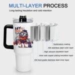 sweet grain Sublimation Tumblers 40 oz with Handle(4 Pack) - Stainless Steel Double Wall Vacuum Insulated Large Tumbler Bulk with Removable Handle and Straw - Black & White Handle - Image 4