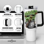 sweet grain Sublimation Tumblers 40 oz with Handle(4 Pack) - Stainless Steel Double Wall Vacuum Insulated Large Tumbler Bulk with Removable Handle and Straw - Black & White Handle - Image 5