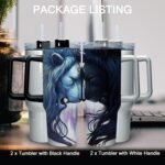 sweet grain Sublimation Tumblers 40 oz with Handle(4 Pack) - Stainless Steel Double Wall Vacuum Insulated Large Tumbler Bulk with Removable Handle and Straw - Black & White Handle - Image 8