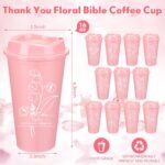 LemonRoad 22 Pcs Christmas Thank You Cup Tumblers with Lids Thanksgiving Employee Appreciation Gifts 16 oz Reusable Inspirational Plastic Travel Mug for Teacher Team Coworker Nurse(Pink) - Image 3