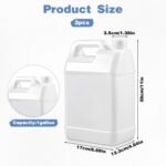 3 Pcs 1 Gallon Plastic Jug with Lids Water Storage Containers Reusable Empty Square Liquid Jar for Milk Water Beverage Oil Sauces Detergent Cleaning Solution Home Camping Outdoor - Image 3