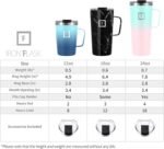 IRON °FLASK Grip Novelty Coffee Mug - Leak Proof, Vacuum Insulated Stainless Steel Bottle, Double Walled, Thermo Travel, Hot Cold, Water Metal Canteen - Pearl, 24 Oz - Classic Bottom - Image 3