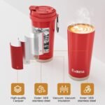 16oz Tumbler with 3 in 1 Lid - Travel Coffee Tumbler - 100% Leakproof and Spill Proof for Hot and Cold Drink - Coffee Mug for Travel, Office, School...(Red) - Image 4
