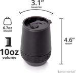 Elemental Recess Wine Tumbler - Triple Wall Insulated Stainless Steel Coffee Mug for Hot & Cold Drinks - Portable Cup with Shatterproof Sip Lid for Camping, Outdoor & Travel - 10oz - Black - Image 3
