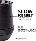 Elemental Recess Wine Tumbler - Triple Wall Insulated Stainless Steel Coffee Mug for Hot & Cold Drinks - Portable Cup with Shatterproof Sip Lid for Camping, Outdoor & Travel - 10oz - Black - Image 4