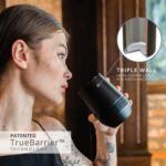 Elemental Recess Wine Tumbler - Triple Wall Insulated Stainless Steel Coffee Mug for Hot & Cold Drinks - Portable Cup with Shatterproof Sip Lid for Camping, Outdoor & Travel - 10oz - Black - Image 9