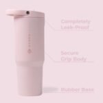 HydroJug Sport - Stainless Steel Tumbler with Straw, Vacuum Insulated, 40oz Leakproof Water Bottle, Ergonomic Design, Reusable, Dishwasher Safe, Rubber Base, Durable for Gym or Outdoors, Pink Sand - Image 3