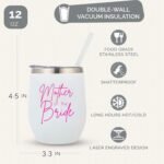 Your Dream Party Shop Mother of the Bride Tumbler, 12oz - Stainless Steel Insulated Wine Cup with Lid and Straw - Mother of the Bride Gifts From Daughter - Image 3