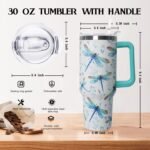 30 oz Dragonfly Stainless Steel Tumbler with lid and Straw CoffeeTravel Mug Cup Water Botter, Dragonfly Gifts for Women - Image 3
