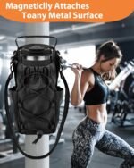Magnetic Gym Bag for Men Women-Water Bottle Carrier Holder with Strap & Phone Pockets for 40oz Tumbler with Handle, 4 Built-in Magnets Small Gym Bag for Sports, Concert Airline Travel Walking - Image 3