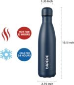 BJPKPK 17oz Insulated Stainless Steel Water Bottles,Sports Water Bottles Keep Cold for 24 Hours and Hot for 12 Hours,BPA Free for Travel,Navy blue - Image 3