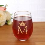 Personalized Initial Gifts Letter M 15 Ounce Wine Glass Tumbler Wedding Bridesmaid Birthday Graduation Gift for Men Women Monogrammed Gift Cup (M) - Image 5