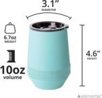 Elemental Recess Wine Tumbler - Triple Wall Insulated Stainless Steel Coffee Mug for Hot & Cold Drinks - Portable Cup with Shatterproof Sip Lid for Camping, Outdoor & Travel - 10oz - Robin's Egg - Image 3