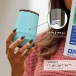 Elemental Recess Wine Tumbler - Triple Wall Insulated Stainless Steel Coffee Mug for Hot & Cold Drinks - Portable Cup with Shatterproof Sip Lid for Camping, Outdoor & Travel - 10oz - Robin's Egg - Image 8