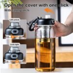 34oz Glass Water Bottle with Straw, Infuser & Protective Sleeve, BPA-Free Large Capacity drinking bottles for Hot or Cold Drinks, Perfect for Gym, Home & Office (34oz 2PCS) - Image 6