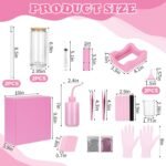 Foxtell 18 Pcs Snow Globe Tumbler DIY Kit 16 oz Pre Drilled Wall Double-Wall Snow Globe Cups with Lids Glitter Tools & Accessories Complete Craft Set for Making Custom Glitter Tumblers (Pink) - Image 3