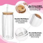 Foxtell 18 Pcs Snow Globe Tumbler DIY Kit 16 oz Pre Drilled Wall Double-Wall Snow Globe Cups with Lids Glitter Tools & Accessories Complete Craft Set for Making Custom Glitter Tumblers (Pink) - Image 4