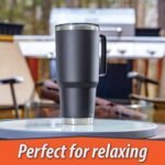 XPAC Double Vacuum Wall Stainless Steel Tumbler with Lid, 64 Ounce, With Handle, Black, Fits in a 4" Wide Car Beverage Holder - Image 7